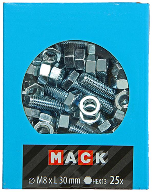 Load image into Gallery viewer, Mack 1020220 - tapbout + moer verzinkt 25 st m8 x 30 mm | 5 stuks
