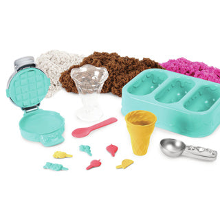 Spinmaster kinetic sand - ijstraktaties speelset met drie kleuren geurend zand - 510 g origineel kinetic sand - sensorisch speelgoed