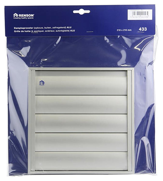 Renson 1006253 - dampkaprooster opbouw 433 alu f1 210x210mm | 2 stuks