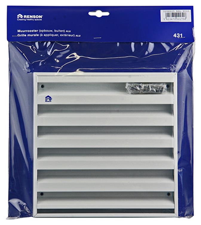 Load image into Gallery viewer, Renson 1006236 - muurrooster opbouw 431 alu ral 9010 225x225mm | 2 stuks
