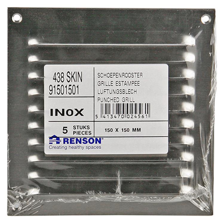 Load image into Gallery viewer, Renson 1006356 - schoepenrooster vlak 438 inox 150x150mm | 5 stuks
