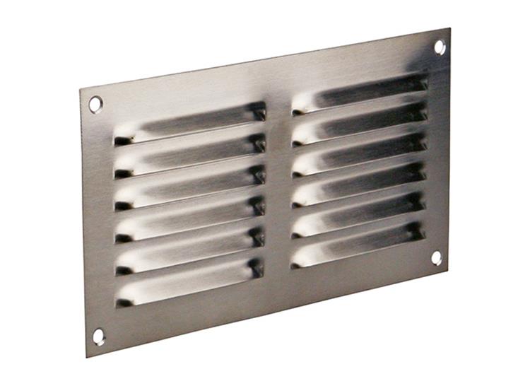 Afbeelding laden in galerijviewer, Renson 1006358 - schoepenrooster vlak 438 inox 200x100mm | 5 stuks

