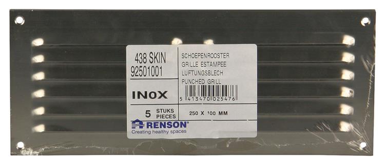 Load image into Gallery viewer, Renson 1006361 - schoepenrooster vlak 438 inox 250x100mm | 5 stuks
