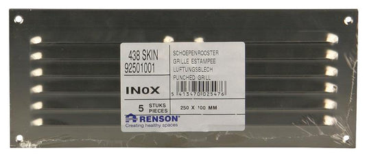 Renson 1006361 - schoepenrooster vlak 438 inox 250x100mm | 5 stuks