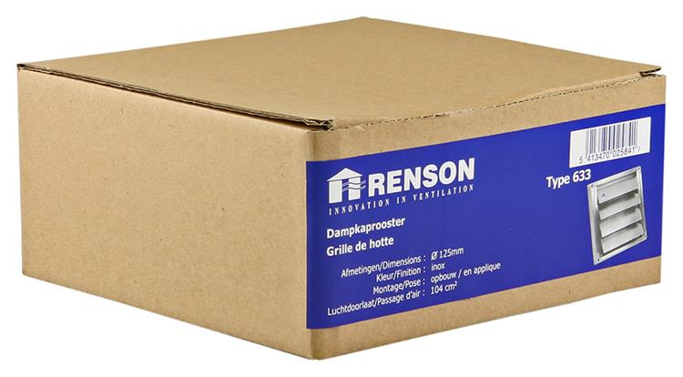Load image into Gallery viewer, Renson 1006273 - dampkaprooster inbouw 633 inox ø125 | 2 stuks
