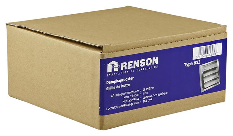 Load image into Gallery viewer, Renson 1006274 - dampkaprooster inbouw 633 inox ø150 | 2 stuks
