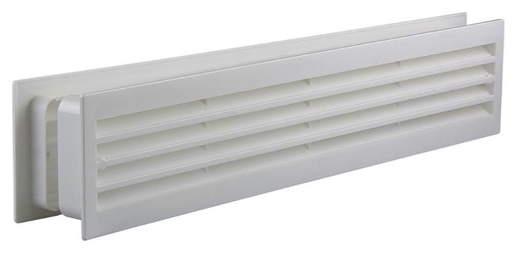 Afbeelding laden in galerijviewer, Renson 1006387 - deurrooster 761 pvc ral 9010 450x90mm | 2 stuks
