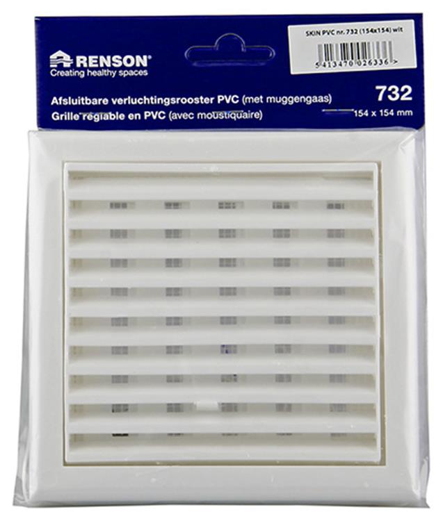 Load image into Gallery viewer, Renson 1006366 - regelbare rooster opb. 732 pvcral 9010 154x154mm | 2 stuks
