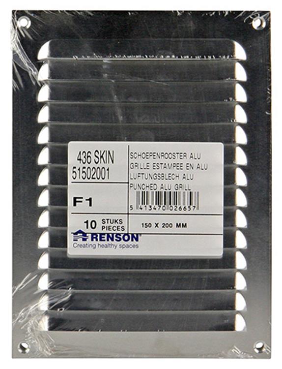 Load image into Gallery viewer, Renson 1006302 - schoepenrooster vlak alu f1 150x200mm | 10 stuks
