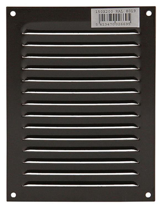 Renson 1006304 - schoepenrooster vlak alu ral 8019 150x200mm | 10 stuks