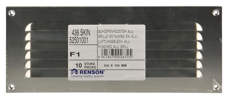 Load image into Gallery viewer, Renson 1006305 - schoepenrooster vlak alu f1 250x100mm | 10 stuks
