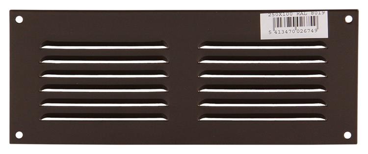 Load image into Gallery viewer, Renson 1006307 - schoepenrooster vlak alu ral 8019 250x100mm | 10 stuks
