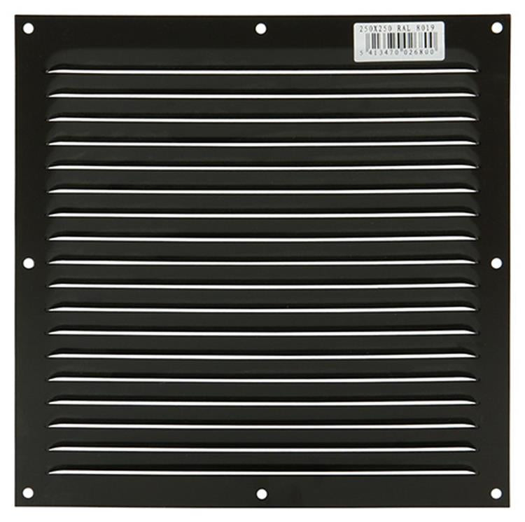Load image into Gallery viewer, Renson 1006310 - schoepenrooster vlak alu ral 8019 250x250mm | 10 stuks
