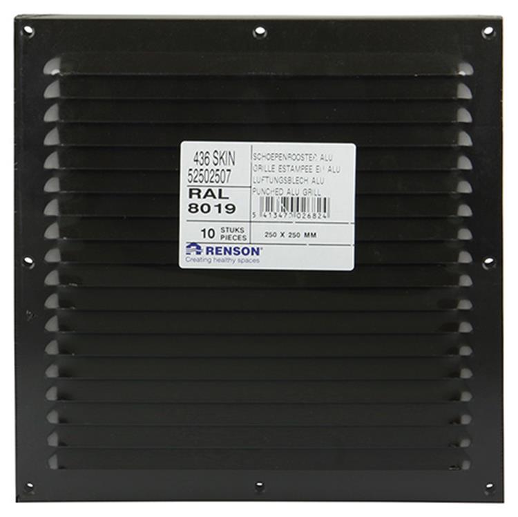 Load image into Gallery viewer, Renson 1006310 - schoepenrooster vlak alu ral 8019 250x250mm | 10 stuks
