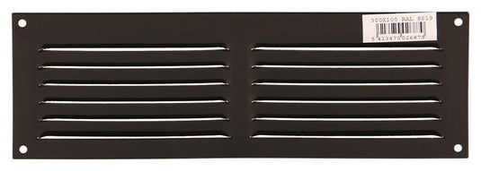 Renson 1006313 - schoepenrooster vlak alu ral 8019 300x100mm | 10 stuks