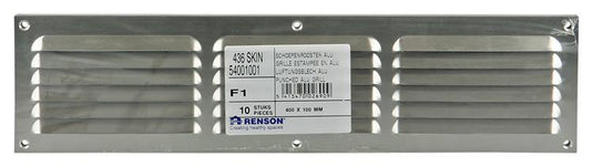 Renson 1006315 - schoepenrooster vlak alu f1 400x100mm | 10 stuks