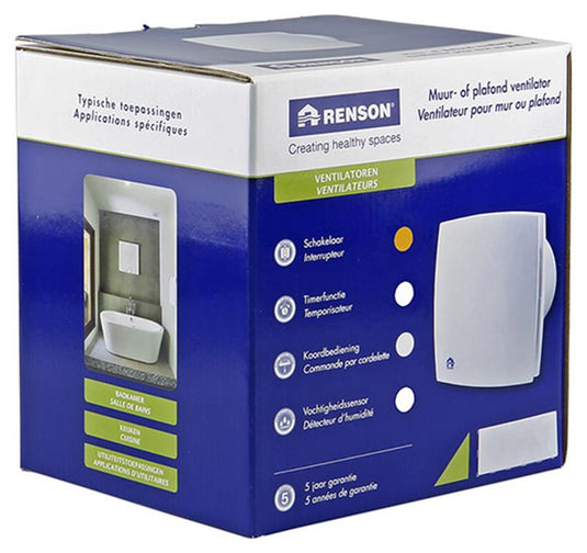 Renson 1006433 - mechanische ventilator standaard 7111 grijs ø 100 | 1 stuks