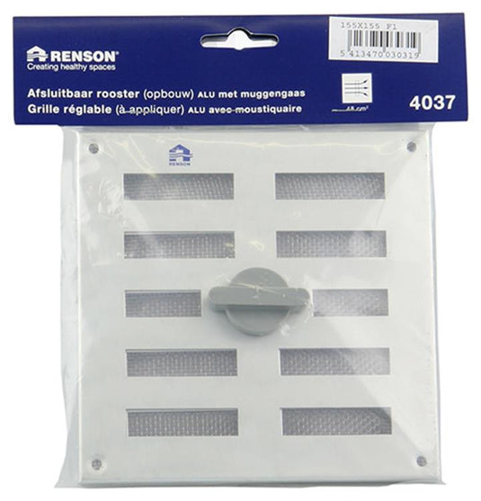 Renson 1006324 - regelbare rooster opb. 4037 alu f1 155x155mm | 2 stuks