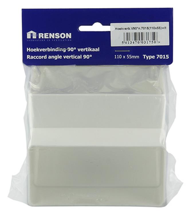 Load image into Gallery viewer, Renson 1006403 - pvc hoekverbinding vert.90° 7015 wit 110x55mm | 3 stuks
