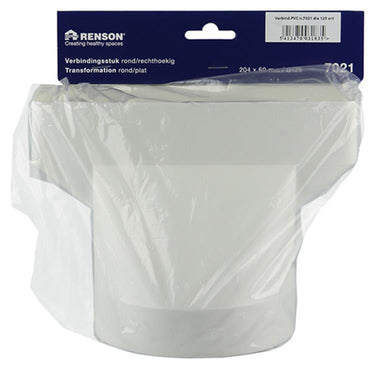 Renson 1006411 - pvc verbindingsstuk rond rechth. 7021 wit ø 125mm | 2 stuks