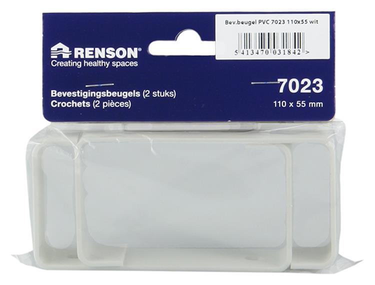 Load image into Gallery viewer, Renson 1006412 - set 2 st.pvc bevestigings- beugels 7023 wit 110x55mm | 5 stuks
