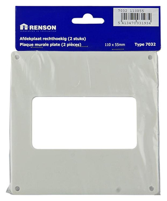 Renson 1006429 - set 2 st.pvc afdekplaten 7032 wit 110x55mm | 5 stuks