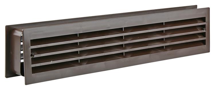 Load image into Gallery viewer, Renson 1006388 - deurrooster 761 pvc ral 8019 450x90mm | 2 stuks
