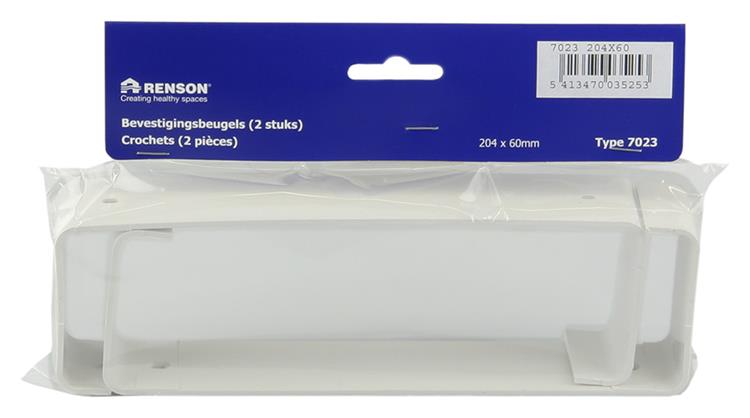 Afbeelding laden in galerijviewer, Renson 1006420 - set 2 st.pvc bevestigings- beugels 7023 wit 204x60mm | 5 stuks
