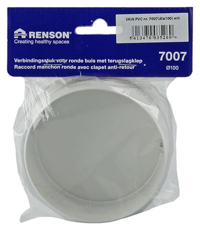 Load image into Gallery viewer, Renson 1006398 - pvc verbindingsstuk + terugslagklep 7007 wit ø 100 | 2 stuks
