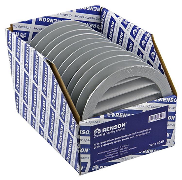 Load image into Gallery viewer, Renson 1006261 - ronde rooster inbouw 434 r alural 9006 ø 125 | 10 stuks
