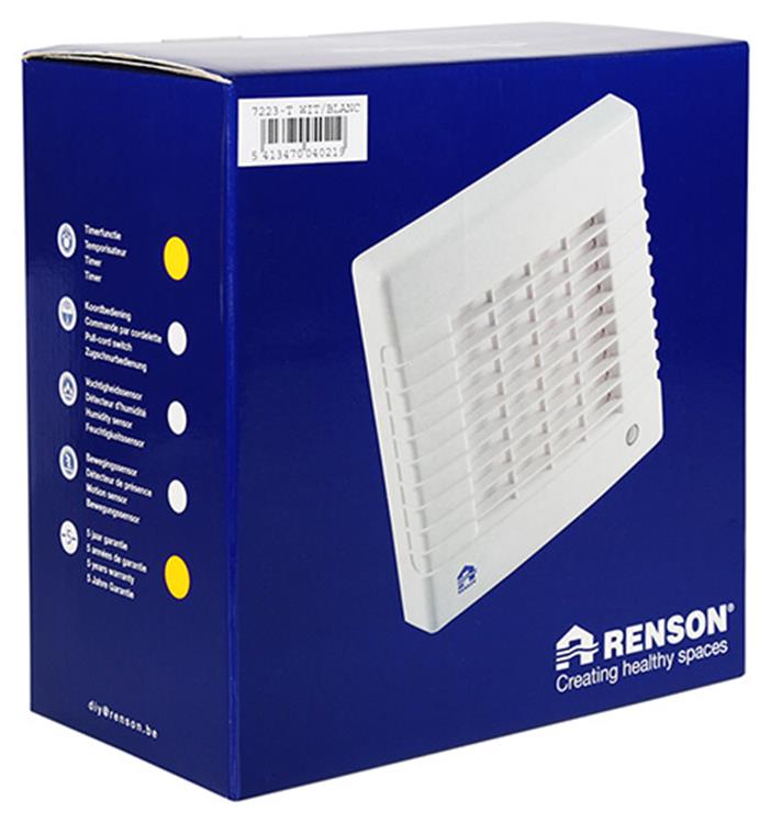 Afbeelding laden in galerijviewer, Renson 1006453 - afsluitbare ventilator met timer 7223t wit ø 150 | 2 stuks
