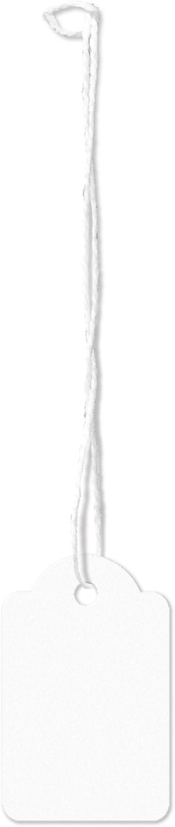 Kangaro draadetiketten - 22x35mm - wit - doos a 250 stuks - prijskaartjes met koord