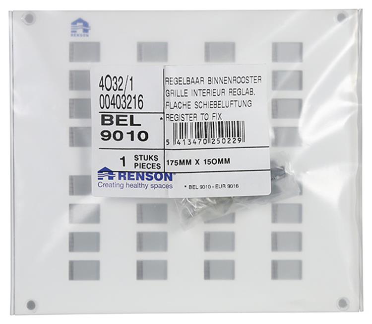 Afbeelding laden in galerijviewer, Renson 1006626 - roos.4032 1 ral 9010 175x150mm | 2 stuks
