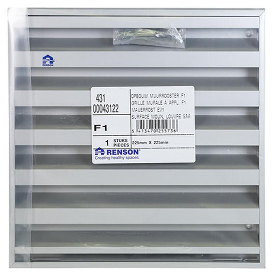 Renson 1013929 - opbouwmuurrooster alu natuur 431 225x225mm | 2 stuks