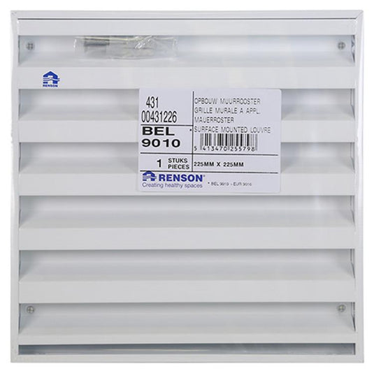 Renson 1014554 - opbouw muurrooster alu wit 431 225x225mm | 2 stuks