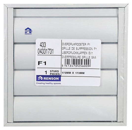Renson 1013526 - lamellenrooster alu natuur 433 173x173mm | 2 stuks