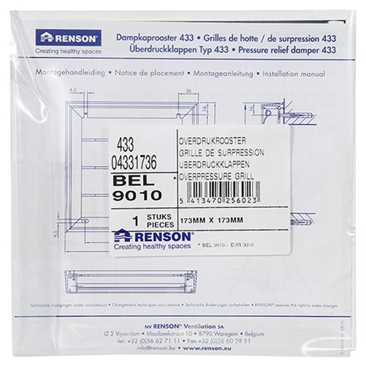 Load image into Gallery viewer, Renson 1013878 - lamellenrooster alu wit 433 173x173mm | 2 stuks
