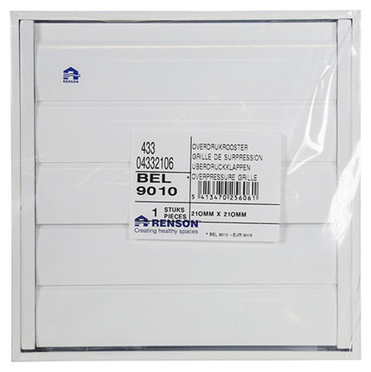 Renson 1013879 - lamellenrooster alu wit 433 210x210mm | 2 stuks