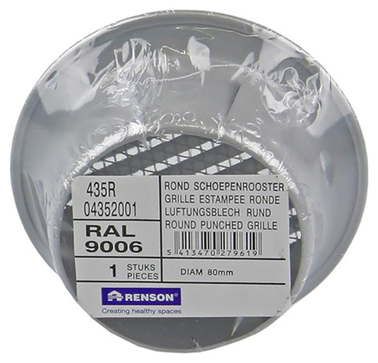 Renson 1008240 - schoepenrooster rond inb. 435 r alu ral 9006 ø 80 | 12 stuks
