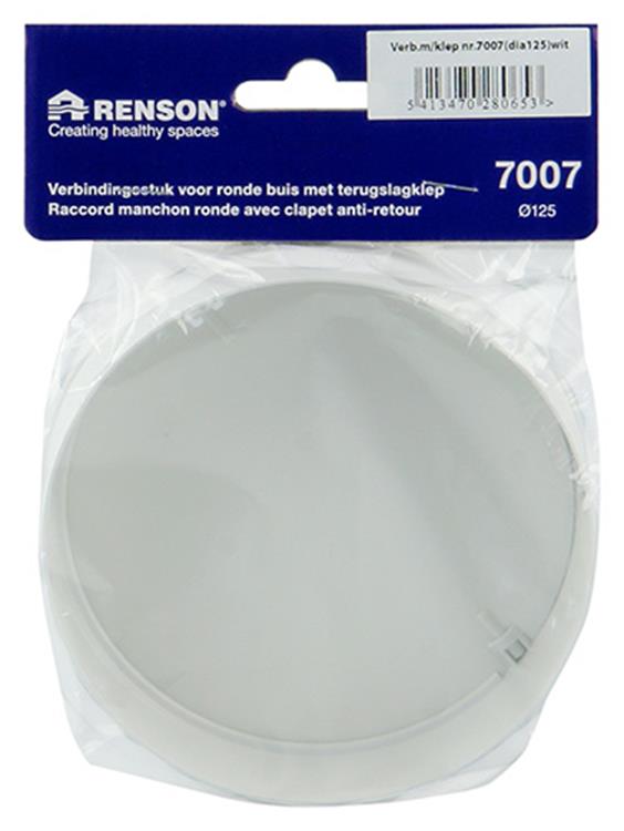 Load image into Gallery viewer, Renson 1008568 - pvc verbindingsstuk + terugslag klep 7007 wit diam. 125mm | 2 stuks
