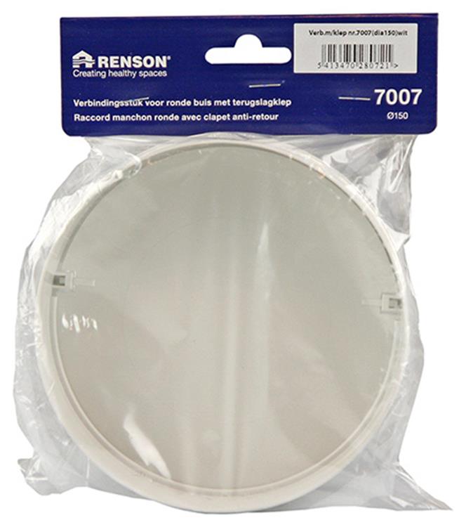Load image into Gallery viewer, Renson 1008569 - pvc verbindingsstuk + terugslag klep 7007 ø. 150mm - wit | 2 stuks
