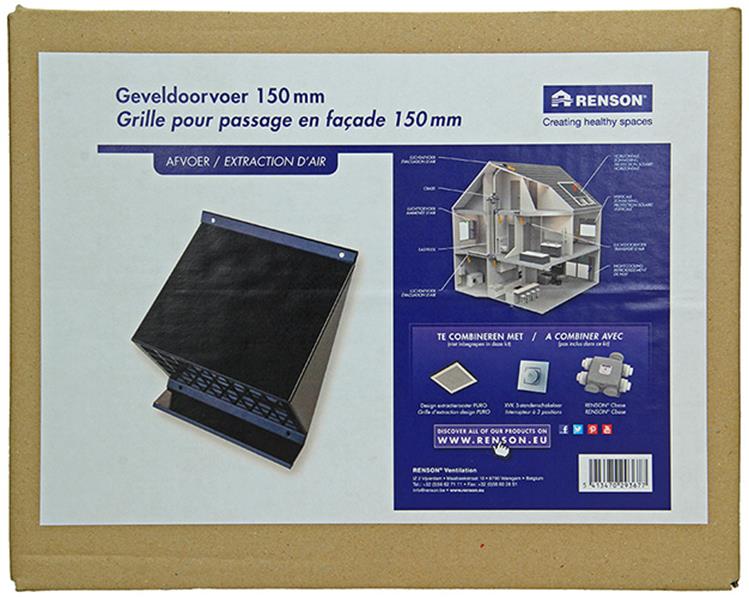 Load image into Gallery viewer, Renson 1053826 - geveldoorvoer zwart dia 150 | 1 stuks
