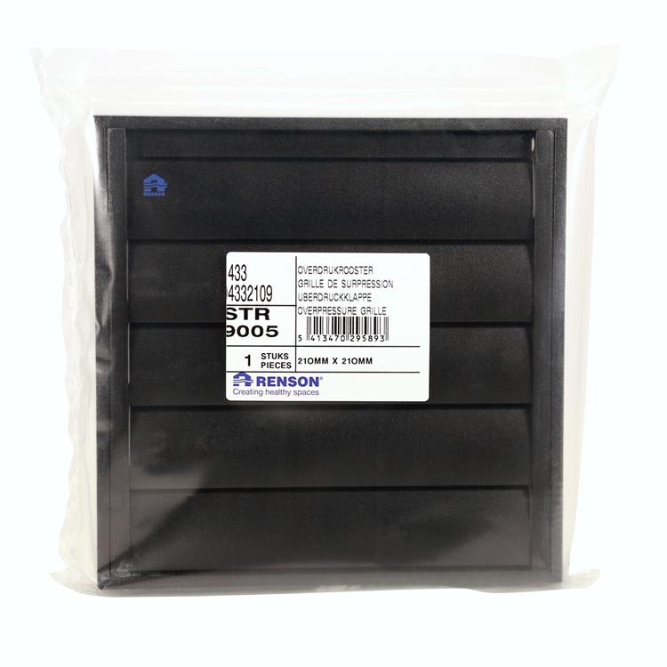 Afbeelding laden in galerijviewer, Renson 1057999 - dampkaprooster 433 (210x210) ral 9005 zwart | 2 stuks
