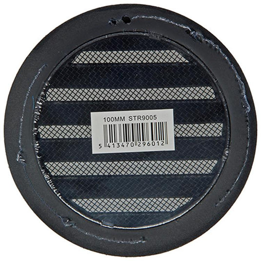 Renson 1057993 - inbouw rond schoepenr met gaas434r dia 100 ral 9005 zwart | 10 stuks