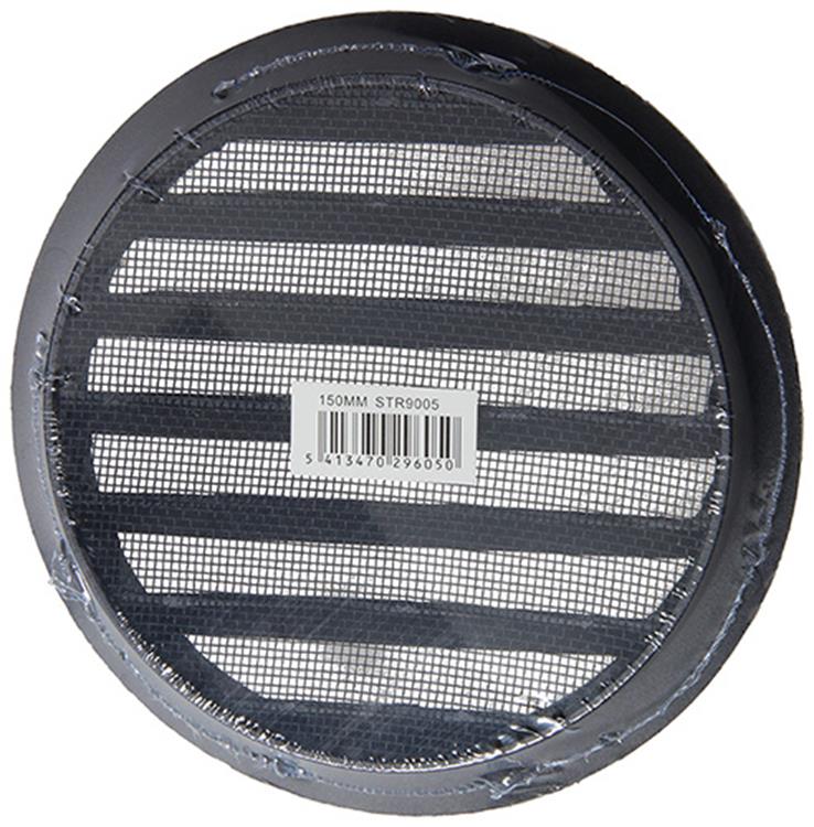 Load image into Gallery viewer, Renson 1057995 - inbouw rond schoepenr met gaas434r dia 150 ral 9005 zwart | 10 stuks
