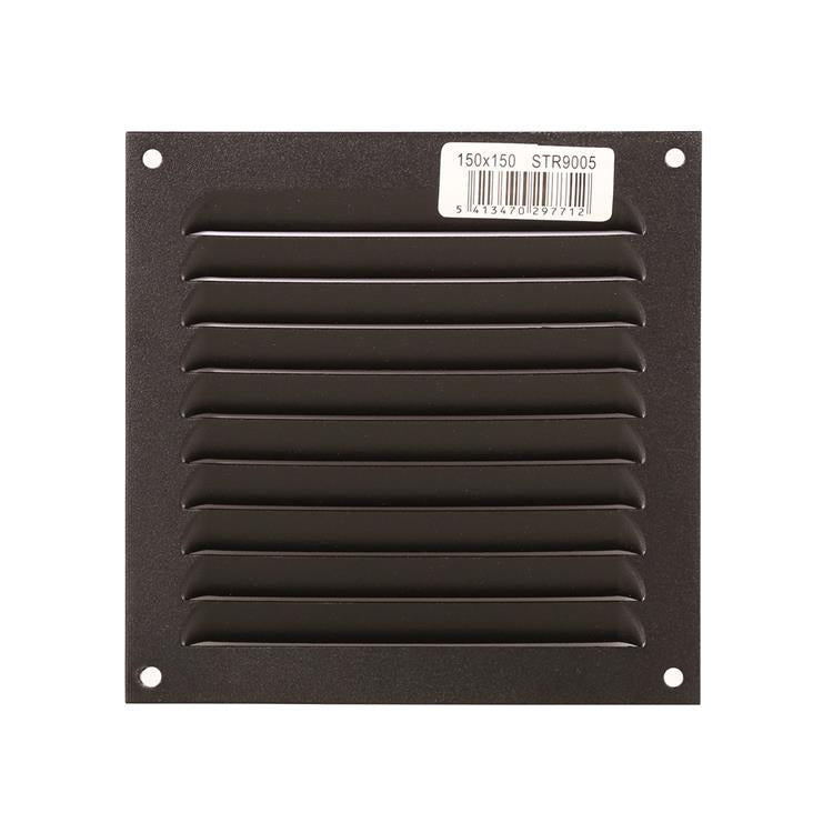Load image into Gallery viewer, Renson 1061637 - opbouw schoepenrooster 436 150x150 ral 9005 zwart | 10 stuks
