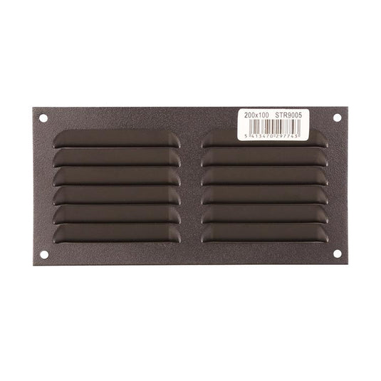 Renson 1061638 - opbouw schoepenrooster 436 200x100 ral 9005 zwart | 10 stuks