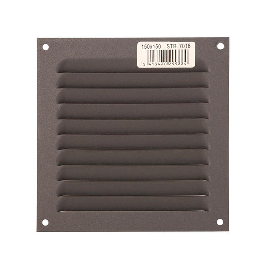 Renson 1062426 - opb.schoepenrooster plat alu 436 (150x150) structuur 7016 | 10 stuks