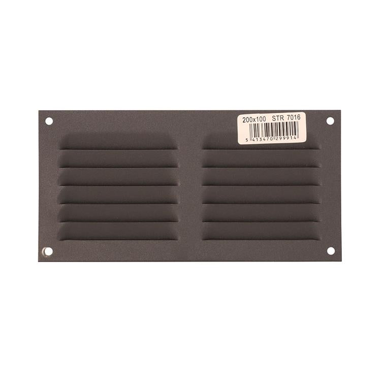 Load image into Gallery viewer, Renson 1062427 - opb.schoepenrooster plat alu 436 (200x100) structuur 7016 | 10 stuks
