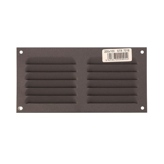 Renson 1062427 - opb.schoepenrooster plat alu 436 (200x100) structuur 7016 | 10 stuks